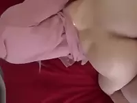 Spying stepsister and fucking on her bed