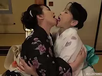 Japanese matures in seductive lesbian at home