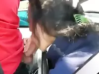 Slut gives bj from window of car.