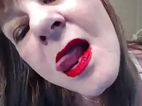 Red Shiny Lips Teasing You - TacAmateurs