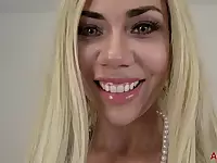 Sexy MILF Anastasia Delgado interview in solo scene