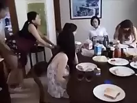 Naughty Chinese fellow is banging his wifey in front of his family, and loving it